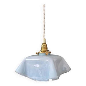 Suspension abat-jour - opaline bleue