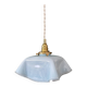 Suspension abat-jour vintage en opaline bleue