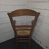 Beechwood office chair with straw seat