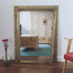 Large old fireplace Golden - contour mirror 89 cm X 121 cm