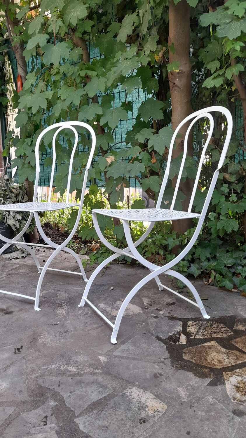 Lot De 6 Chaises Hautes En Fer Forgé - Style Unique - Argenté