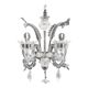 Venetian White and Transparent Floral Murano Glass Wall Sconce