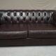 Vintage brown leather chesterfield sofa