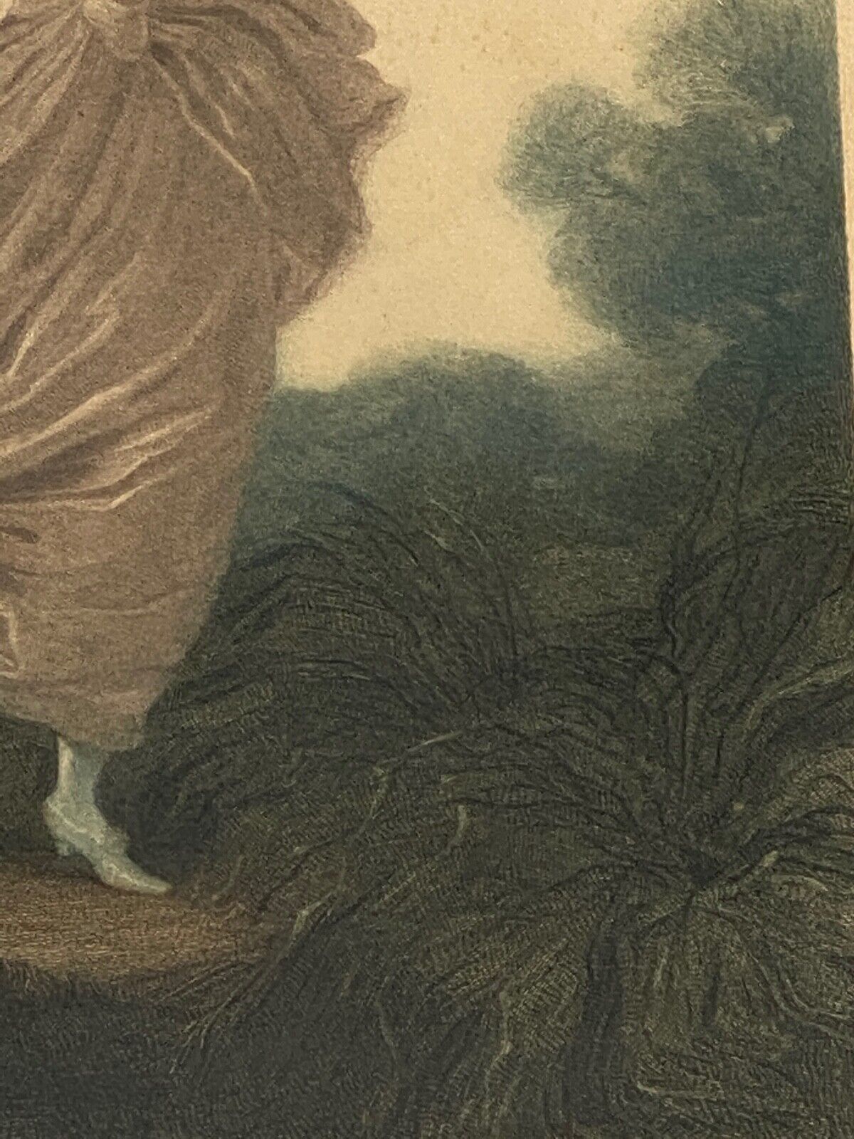 Lithographie Danseuse XIXe – Alphonse Lamotte 'La Fuite à Dessein' Encadrée Signée