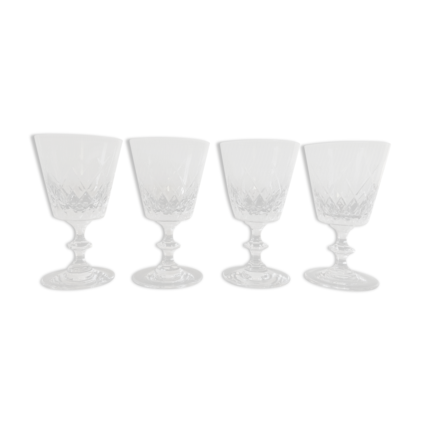 Set of 4 crystal walking glasses