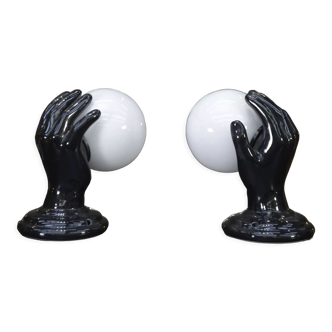 Pair of porcelain hand sconces 1970