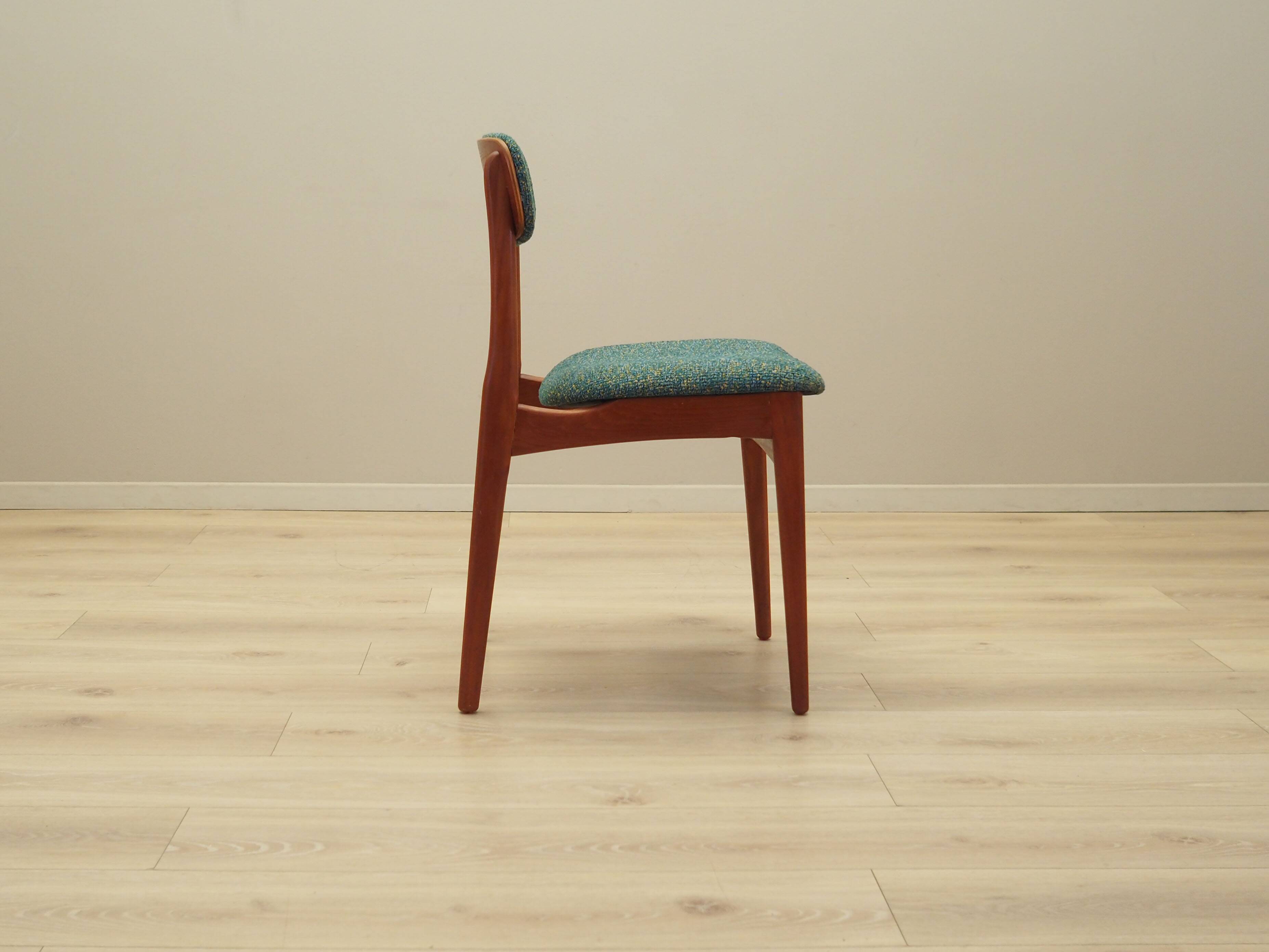 Set of six teak chairs, Danish design, 1960s, manufacture: N. & K. Bundgaar