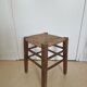 Wooden and straw stool