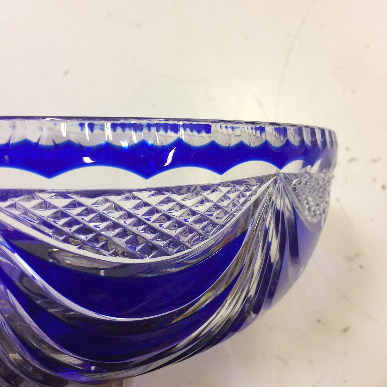 Dish Bohemian crystal two-tone