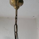 Capiz & Brass Mother-of-Pearl Pendant - Vintage 1970