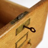 Vintage Industrial English Oak Filing Cabinet with Drawers, 1920s