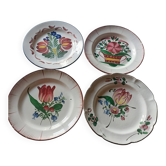 Set of 4 19th-century earthenware plates.