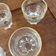 Verres en verre vintage avec bord doré, ensemble de 6