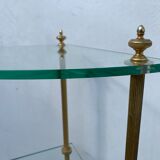 Neoclassical corner or corner seat, 3 levels in white tempered glass