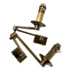 Pair of brass wall lights with articulated arms from the 70s