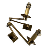 Pair of brass wall lights with articulated arms from the 70s