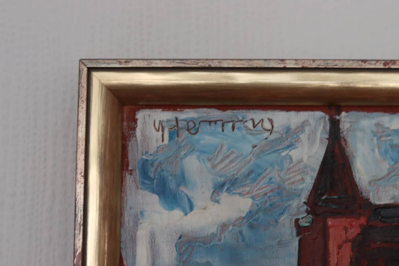 Original Mid Century Swedish Oil on Panel – “City II” by Wilhelm Henning –