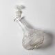 Glass Decanter / Mid-century Patterned Wine Carafe / Empoli / Italy / 1950s
