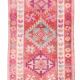 3x12 Vintage Pink & Red Turkish Runner Rug, Super Soft Rug, 86x378Cm