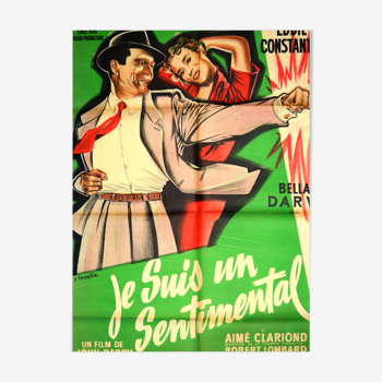 Affiche originale cinéma "Je suis un sentimental " 1955 Bella Darvi,Constantine...