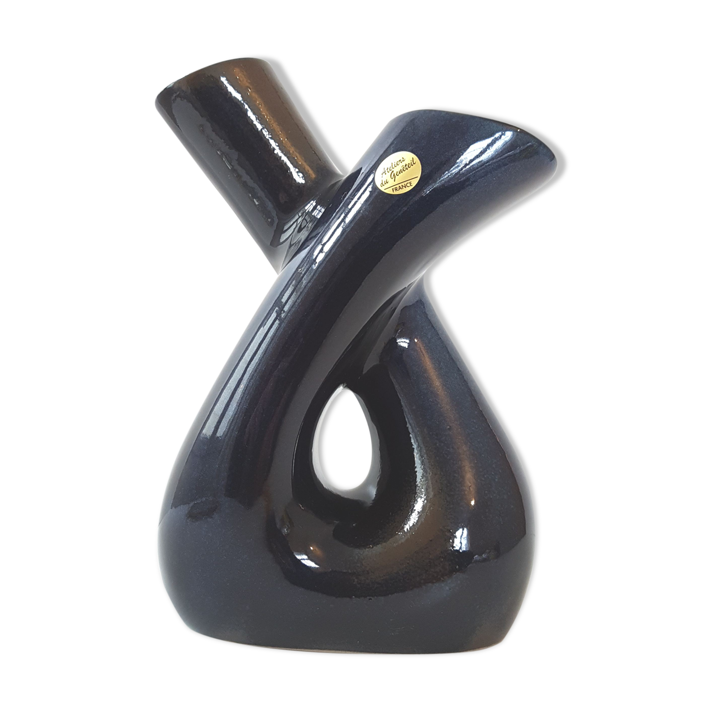 Ceramic vase Atelier du Genêteil 1970 vintage