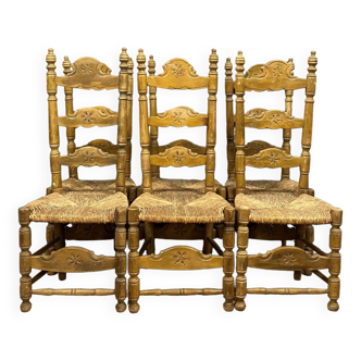 Series of 6 Savoyard chairs