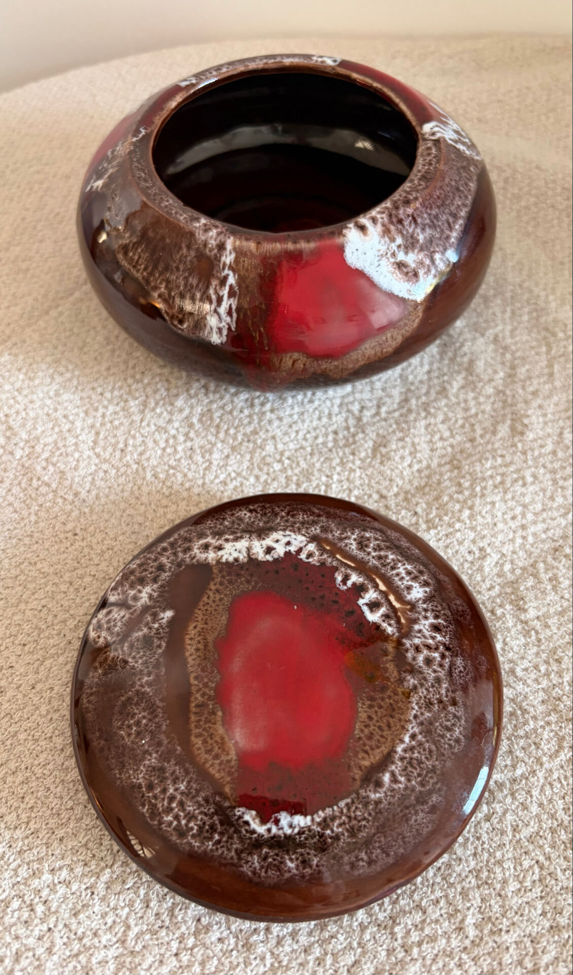 Authentic Mid-Century Vallauris Ceramic Lidded Bonbonnière – 60’s/70’s