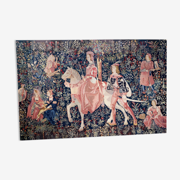 Tapestry the noble amazon, pink vintage headboard