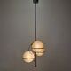 Italian Chrome Lamp with Three Opaline Glass Globes – 1970s