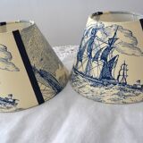 Set of 2 lampshades, toile jouy deco Marine