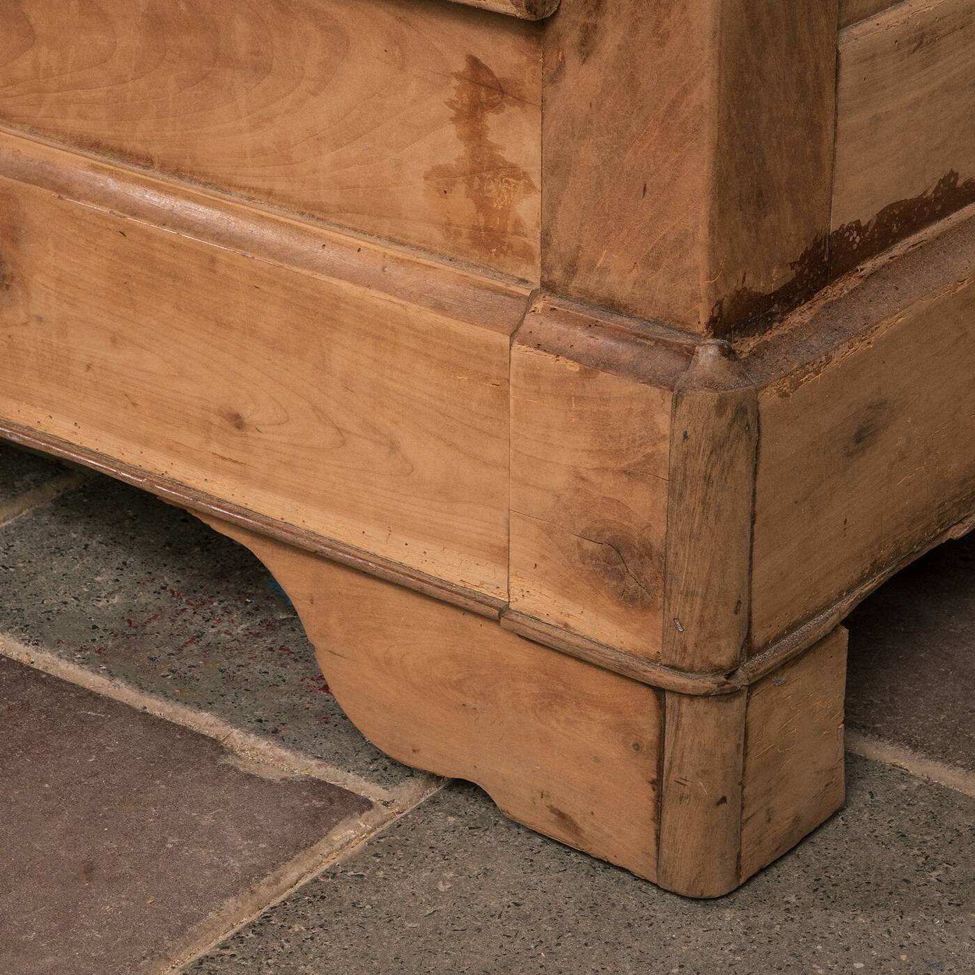 Large 19th C Antique French Louis Philippe Armoire or Wardrobe, Hand Sanded Cherrywood