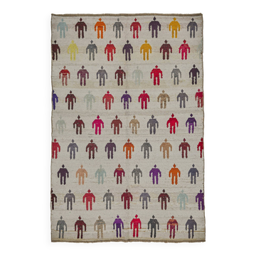 Tapis boho recyclé turc fait main 200 cm x 295 cm