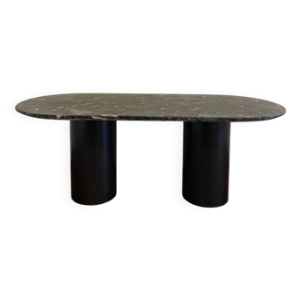 Marble coffee table with steel legs