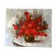 Old oil on canvas painting bouquet of red flowers signed