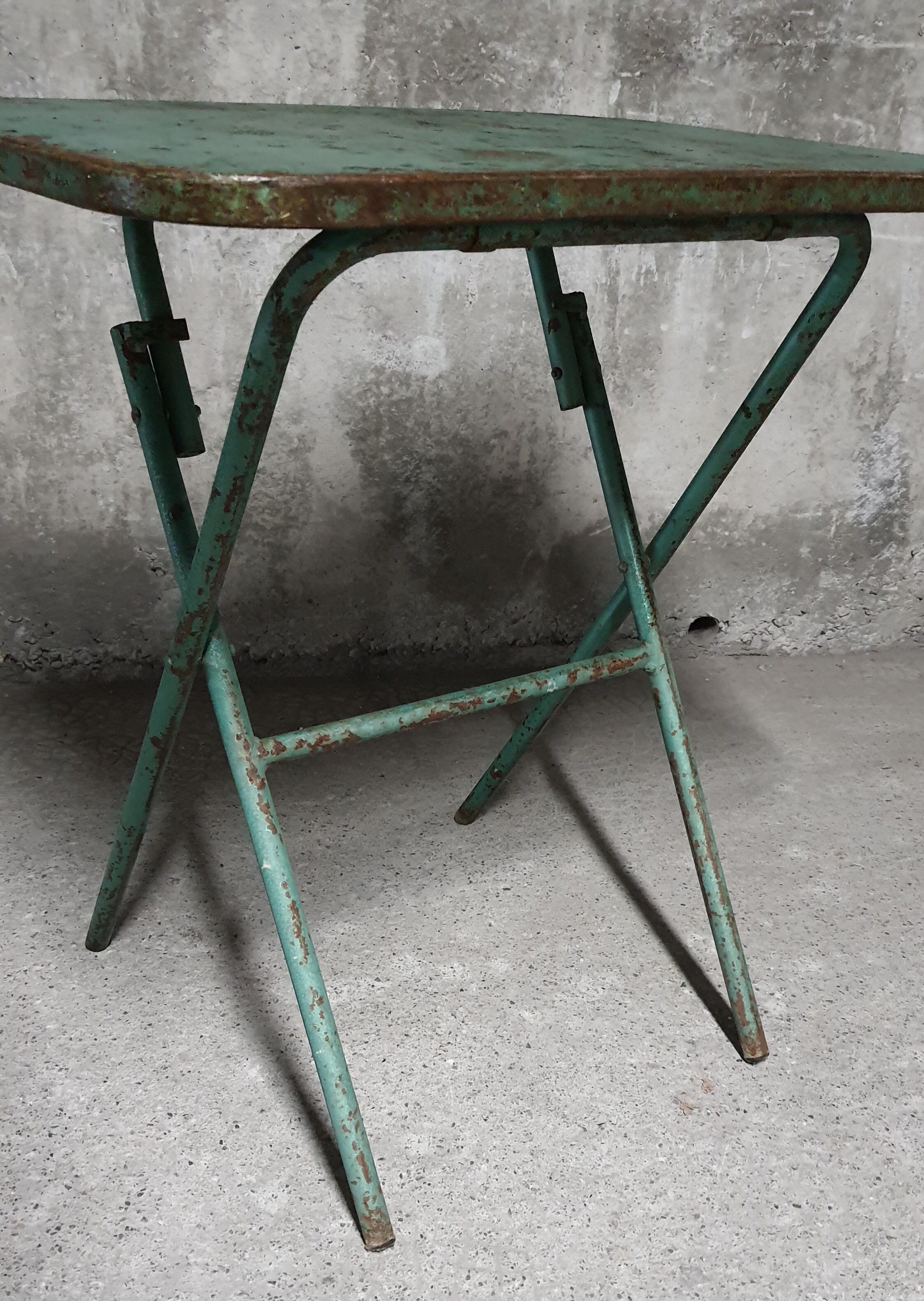 Painted metal folding table