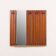 Coat rack in teak with mirror and a shelf, Italy, 1960s