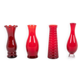 Set of 4 art glass vases by Monica Bratt for Reijmyre, Sweden 1950’s
