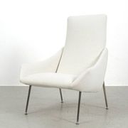 Vintage White Upholstered Armchair