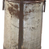 Metal stool with teak seat