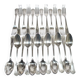 Lot 24 EMPIRE Silver Metal Table Cutlery SFAM model "Sans embarrass" 12 forks and 12 spoons