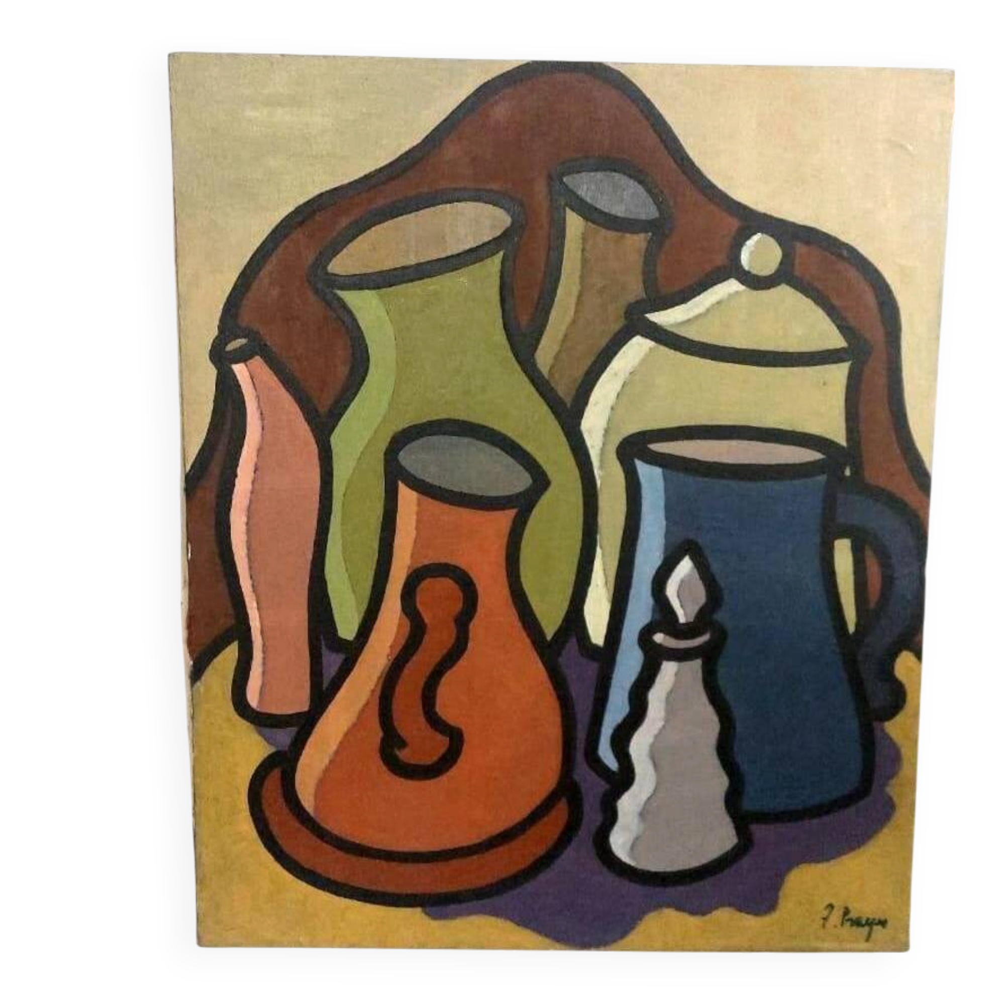 Oil painting still life Franco Prayer (1924) 60x50 cm