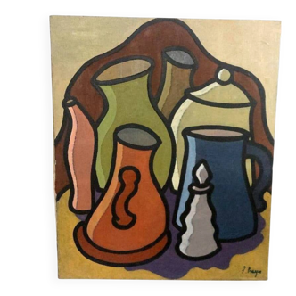 Oil painting still life Franco Prayer (1924) 60x50 cm