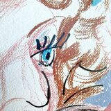 David Hockney  vintage offset lithograph, picasso styled for vogue