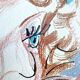David Hockney  vintage offset lithograph, picasso styled for vogue