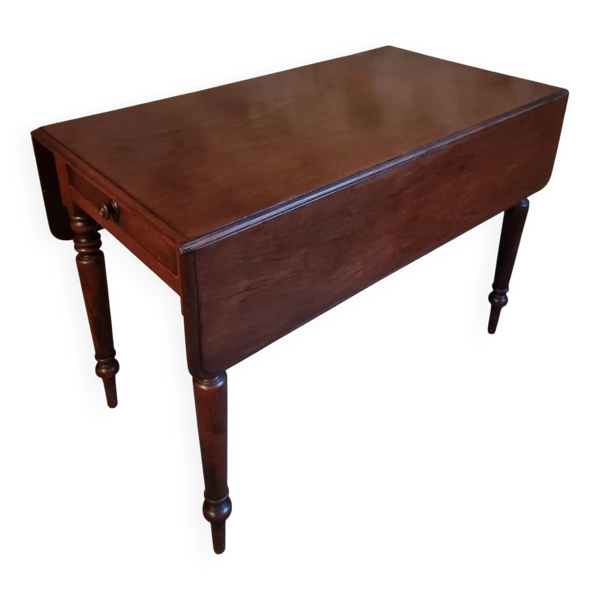 Table à abattants anglaise ancienne en acajou, fin XIXe siècle