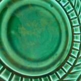 Large emerald green glazed earthenware bowl – Sarreguemines