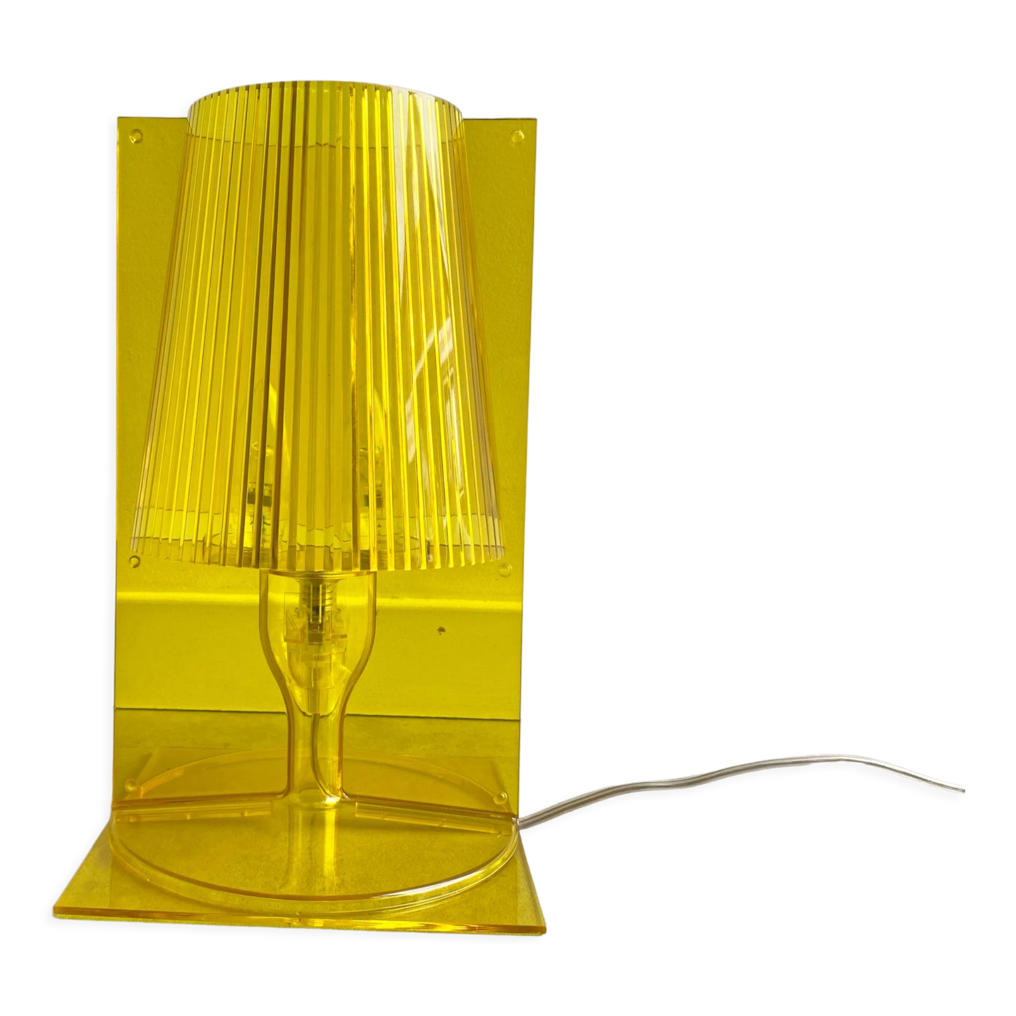 Lampe de table en acrylique jaune Kartell Take conçue par Ferruccio Laviani, Vintage