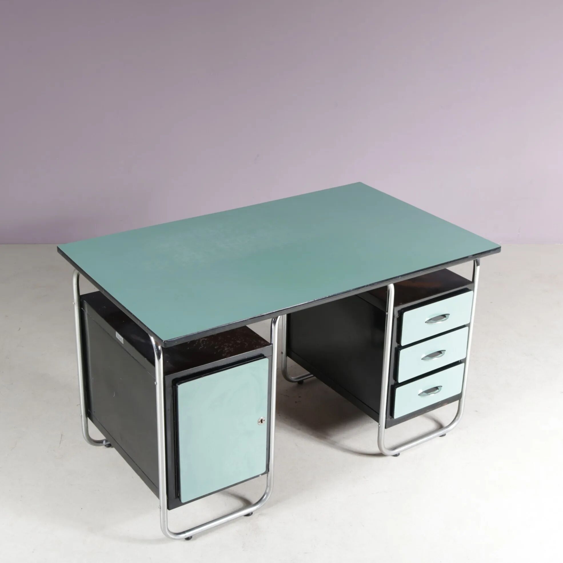 Bauhaus style desk from the 1950s by Torck, Belgium.