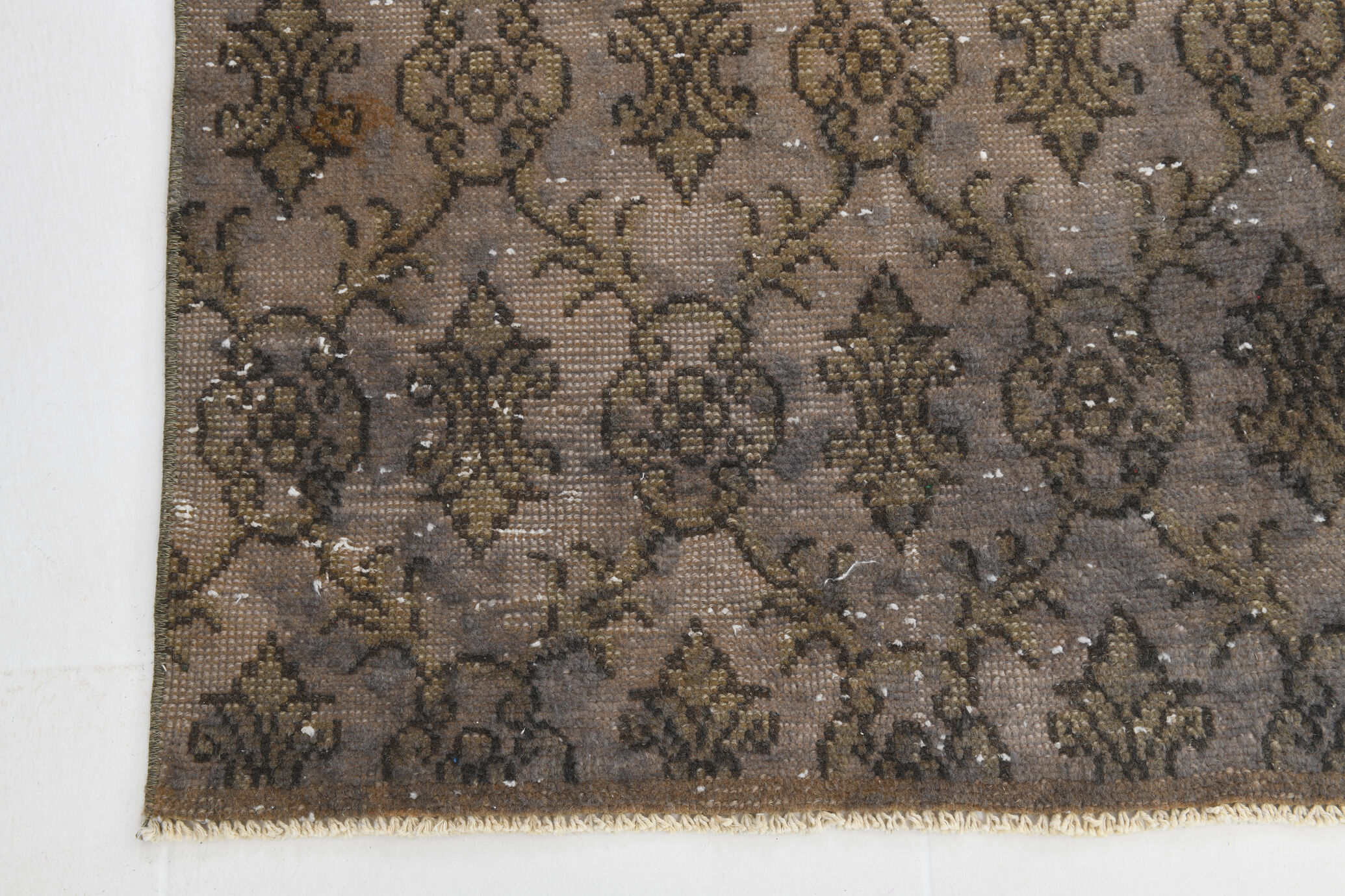 Narrow brown vintage runner 247x70cm