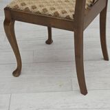 1930s, set of 6 Danish chairs, furniture velour, oak wood, reupholstered.